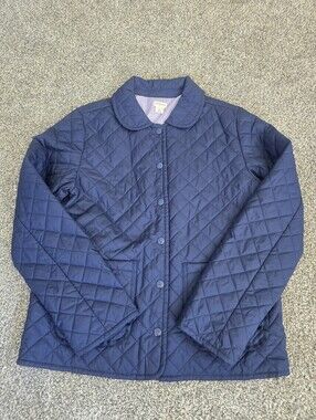 J Crew Factory Girls Blue Quilted Barn Jacket Size XL